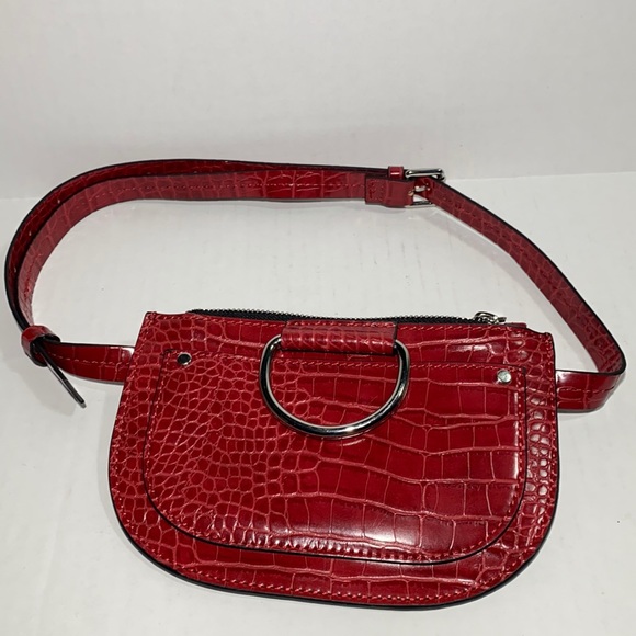 Zara Bags Zara Red Embossed Ring Belt Bag Poshmark